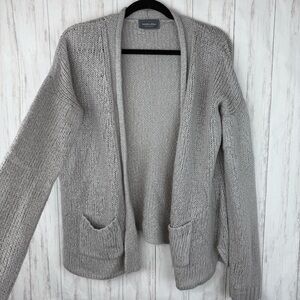 Anthropologie Wooden Ships gray open knit sweater M/L
